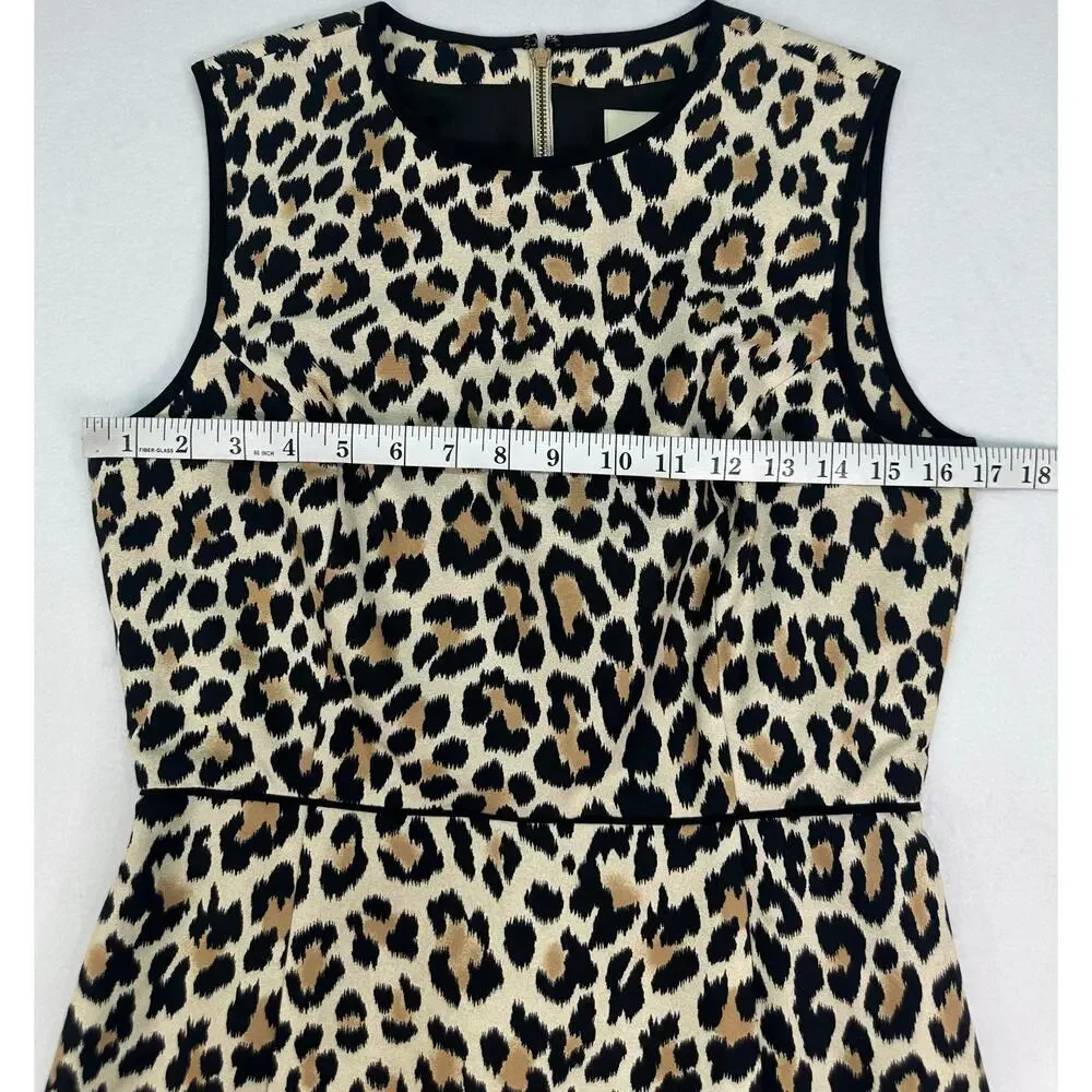 Kate Spade New York Leopard Print Sleeveless Sheath Dress Size 6 Silk Blend - Picture 10 of 11